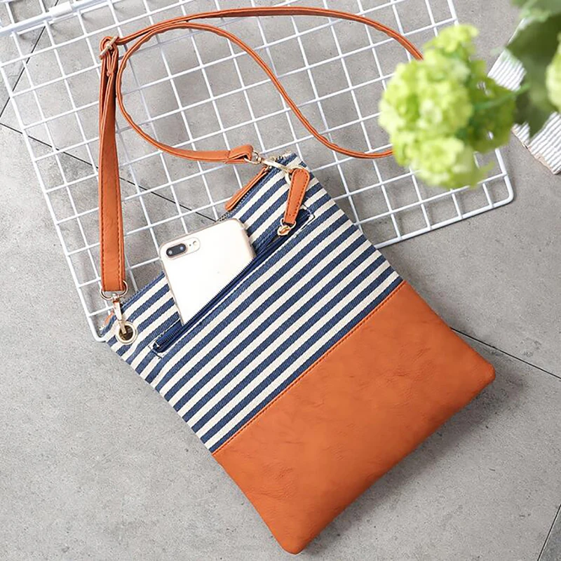 

Fashion Women Bags Striped Canvas Messenger Bags Women Crossbody Flap Tassel Bag Handbags Designer Shoulder Bags