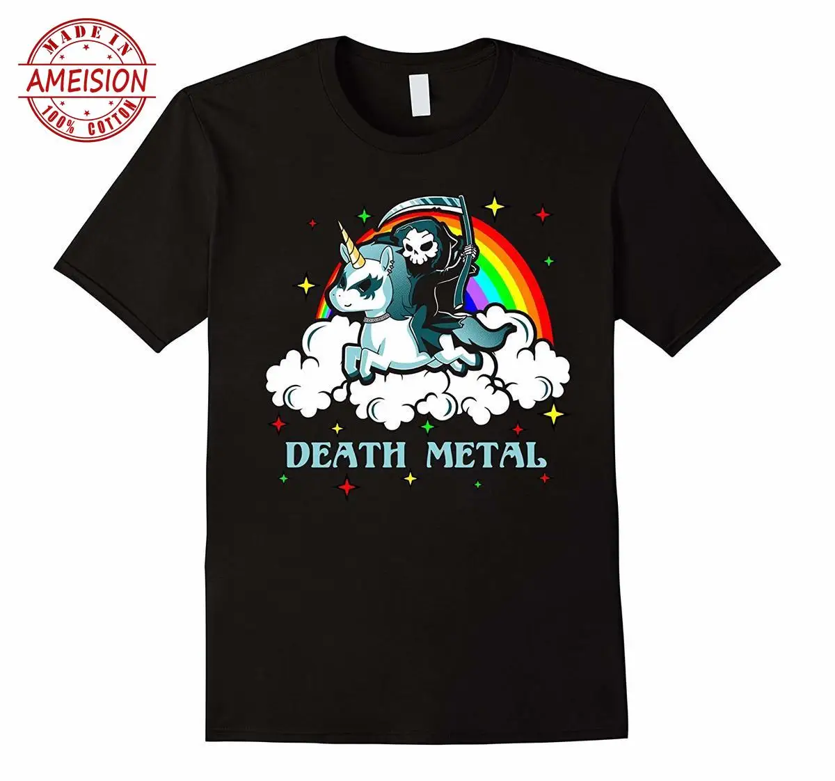

Summer Hot Sale Unicorn Death Metal Rocker Go To Hell S~ Big Free Shipping t shirt men funny more color crew neck T-Shirts