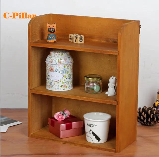 Mini Antique Wood Toy Storage Shelf Retro Standing Hanging Mini Antique Wood Toy Storage Shelf Retro Standing Hanging Racks Bathroom Kitchen Organizer Home Decoration
