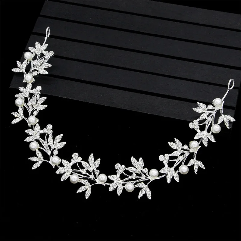 

Simulated Pearl Headband Wedding Hair Accessories Leaf Bridal Hair Accessories Bridal Hair Ornament Headpiece