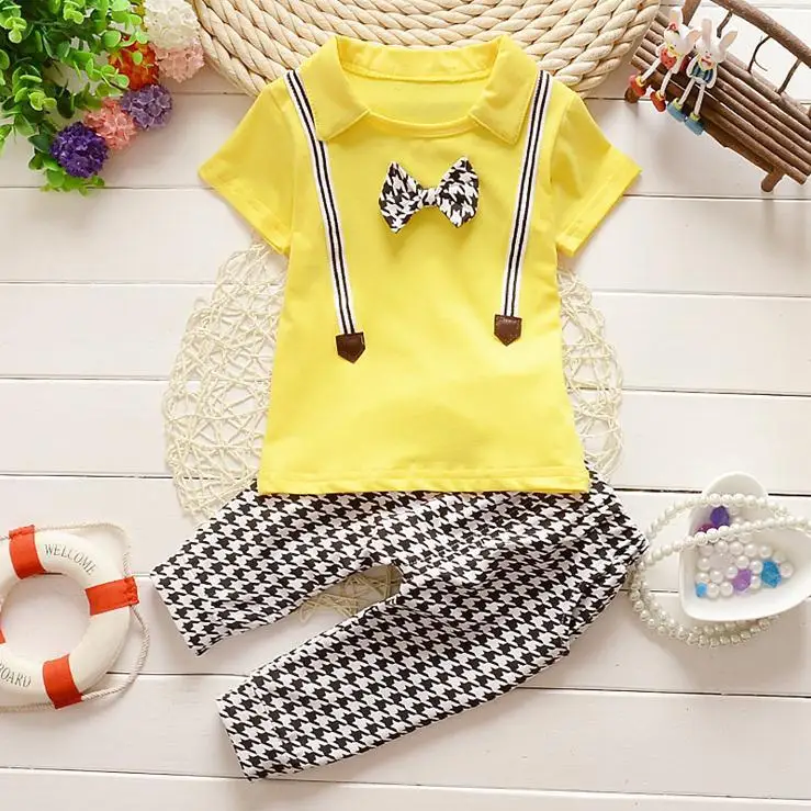 

Fashion hot sale summer two piece cotton child clothing boys sets short-sleeve T-shirt plover case pants children