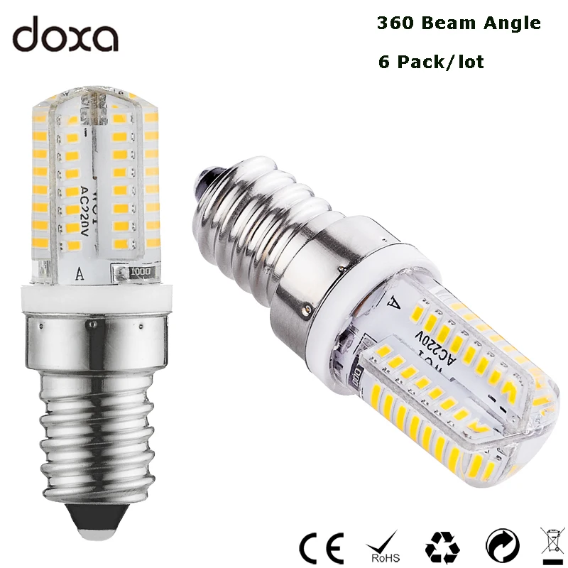 6X E14 LED Bulb Dimmable 110V 220V 3W LED E14 Bombilla 64LED 3014SMD