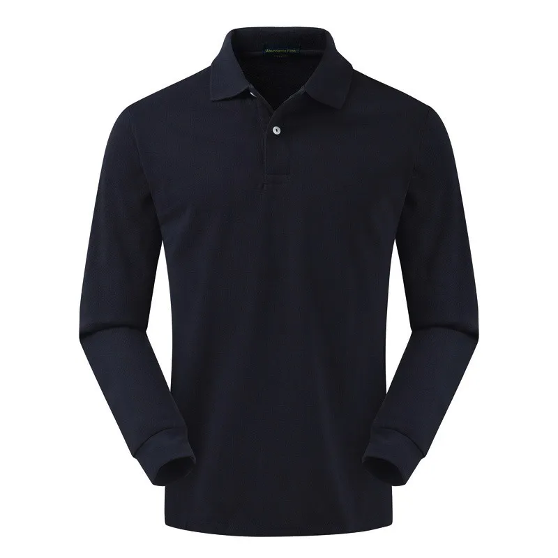 High quality 100% cotton male spring and autumn lapel POLO shirt business solid color middle aged bottom shirt top size orange High quality 100% cotton male spring and autumn lapel POLO shirt business solid color middle aged bottom shirt top size orange