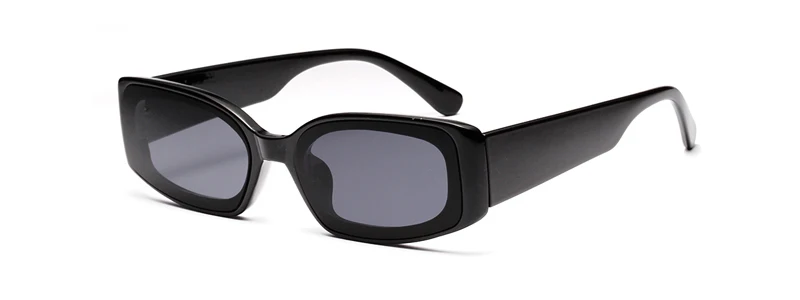 Kachawoo, женские прямоугольные солнцезащитные очки, прозрачные, розовые, синие, яркие цвета, для путешествий, солнцезащитные очки, для девушек,, модные, женские, подарок - Цвет линз: full black