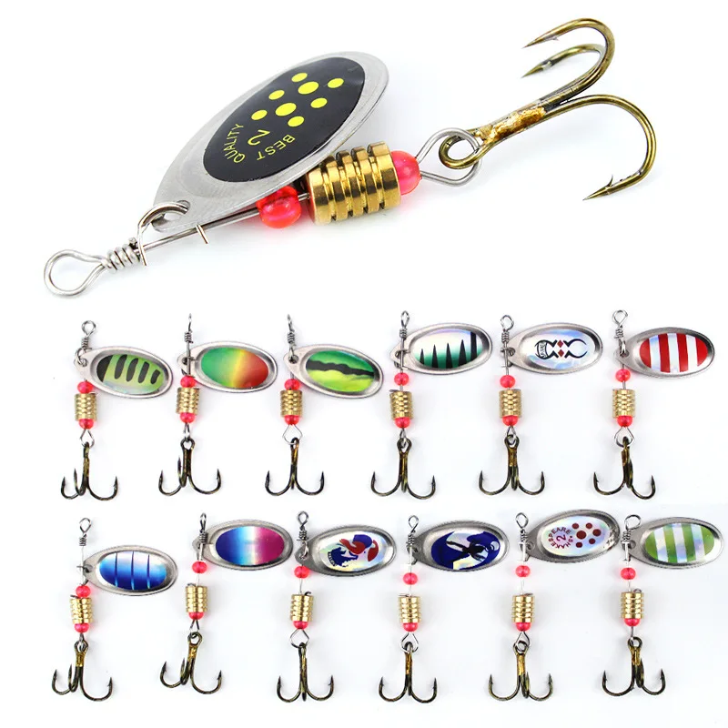 

3Pcs/Lot RANDOM COLOR Colorful Painted Metal Sequin Spinner Bait 6cm 2.5g Reflective Metal Spoon Jig Lure Fishing Accessories