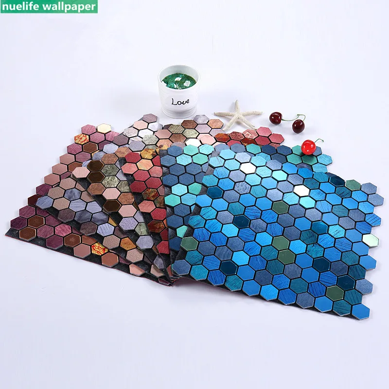 

Hexagon Mosaic Self-adhesive Wall Sticker Moistureproof Waterproof Living Room Bedroom Bathroom TV Background 3D Wall Sticker