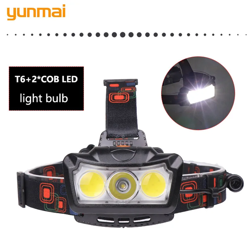 Налобный фонарь YUNMAI светодиодный 2019 лм 1x T6 + 2 x COB|Налобные LED-фонари| |
