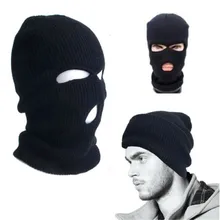 Women Men Winter Warm black Full Face Cover Ski Three Holes Mask Beanie Hat Cap
