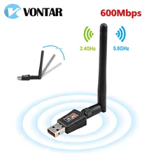 600 Мбит/с USB антенна Wifi ключ приемник двухдиапазонный 2,4G 5,8 ГГц USB wifi адаптер 802.11ac Wi-Fi для Windows 7 8 10 Mac PC VONTAR