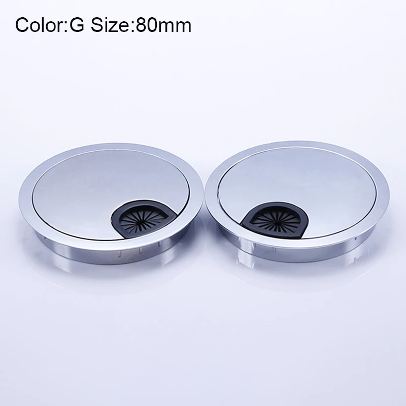 Dropshipping Desk Cable Hole Cover Zinc Alloy Base Table Wire Outlet Port Computer Grommet Surface Line Box MDP66 - Цвет: G 80mm