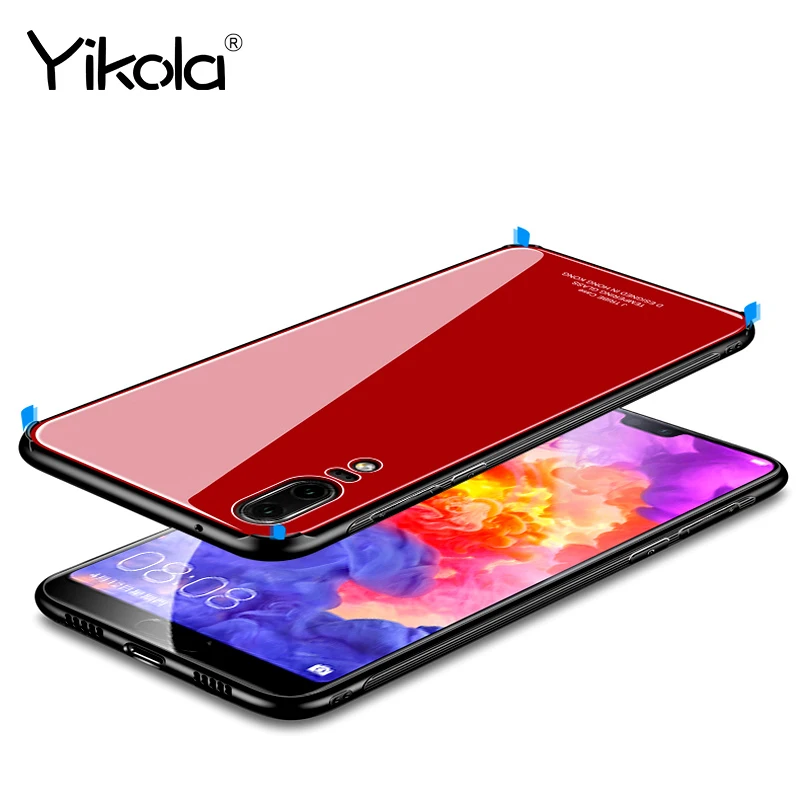 Yikola Tempered Glass Case For Huawei P20 Lite Pro Honor 9 10 V9 V10 Ultra Thin Soft Silicone Edge Shell Mate |