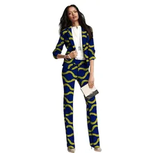 Новое поступление модные африканские принты женские блейзеры с брюками комплект одежды дамские брючные костюмы на заказ костюмы Дашики для дам