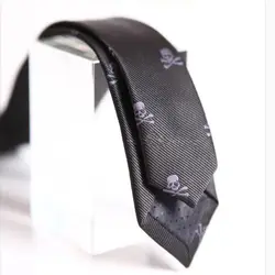 1 шт. Горячая Мода личность для мужчин черный череп Свадебные Жених узкий галстук тонкий галстук