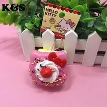 4Color 5cm original package rare hello kitty sweet cake squishy phone charm pink cell phohe Strap