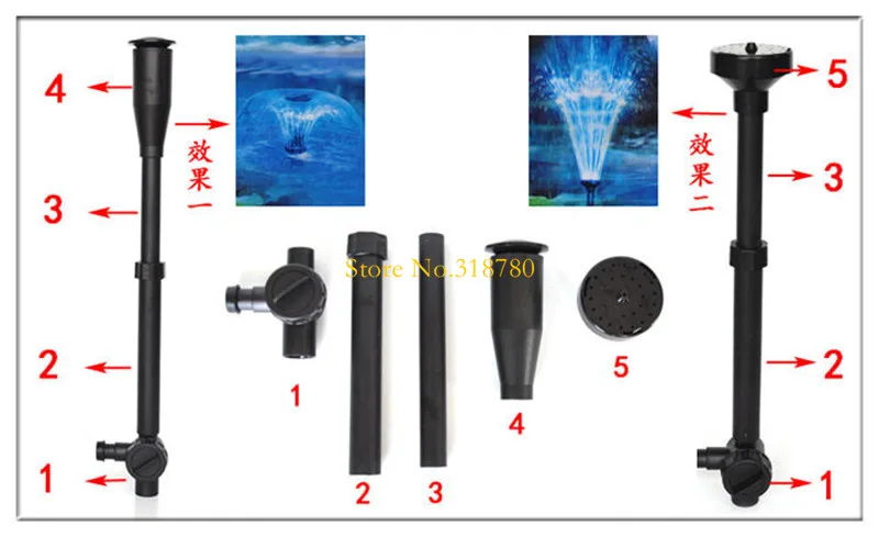 4M 5M Lift High Aquarium Pond Led Fountain Pump Submersible Water Pump Garden Decoration Led Light Color Change 75W 80W