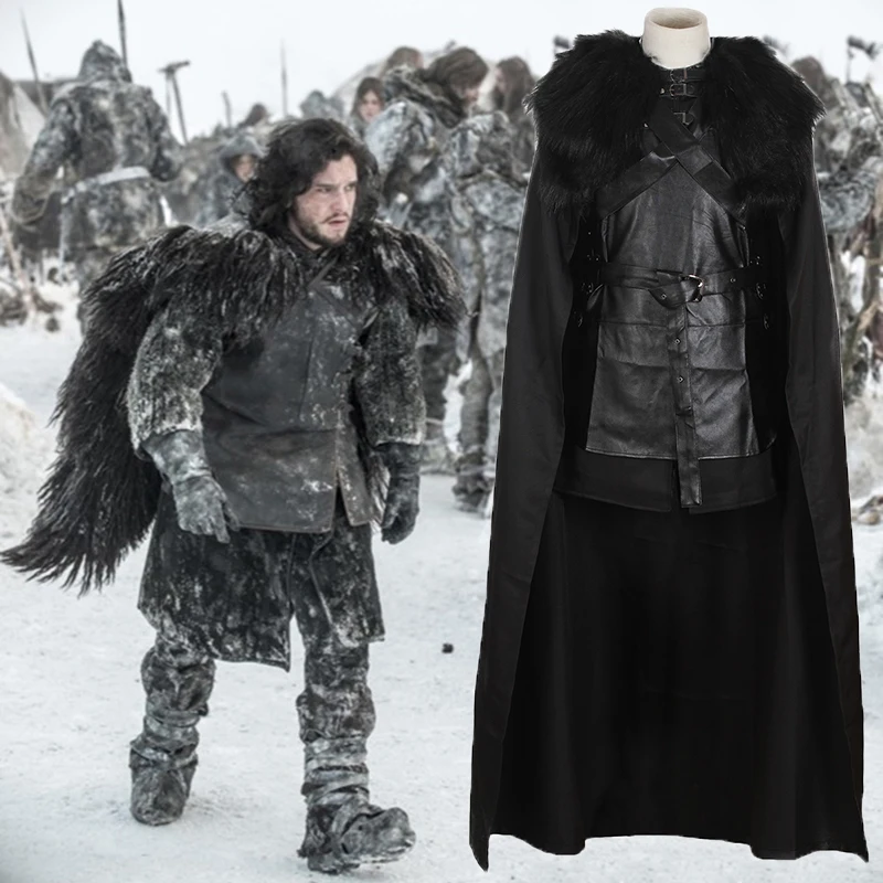 

Game of Thrones Cosplay Stark Jon Snow Costume Halloween party clothes Night's Watch Outfit Cosplay Costume for men