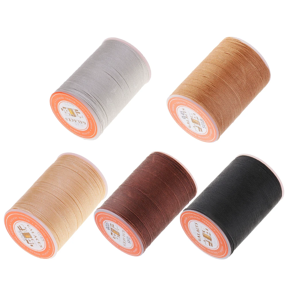 5 Spools 0.45mm Thread Sewing Stitching Waxed Cord Multicolor Polyester Crafts Leather Sewing  for general Household Saddles 