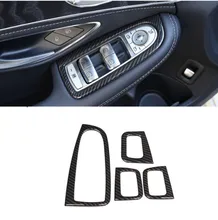 4pcs Carbon Fiber Style ABS Window Lift Button Cover Trim For Mercedes-Benz C Class W205 GlC X253 2015-2018 Left Hand Drive цена 4pcs Carbon Fiber Style ABS Window Lift Button Cover Trim For Mercedes-Benz C Class W205 GlC X253 2015-2018 Left Hand Drive цены онлайн