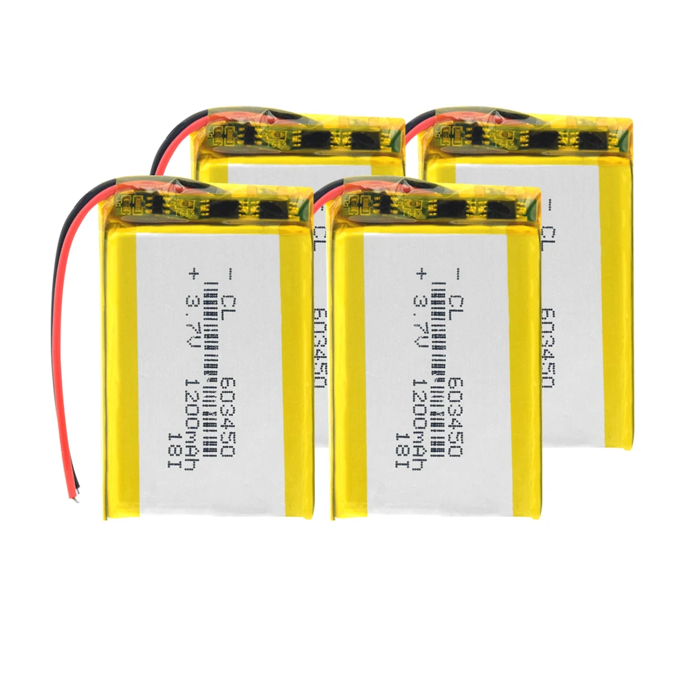 603450 литиевая батарея 3,7 V 1200mAh 603450 Lipo батарея литий-полимерная Li-Po литий-ионная батарея Lipo батареи для игрушек MP3 MP4 gps - Цвет: 4 Pcs