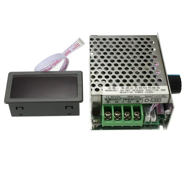 

Motor Speed Controller 21Khz DC12V-80V 30A High Power Digital PWM DC Motor Speed Regulator