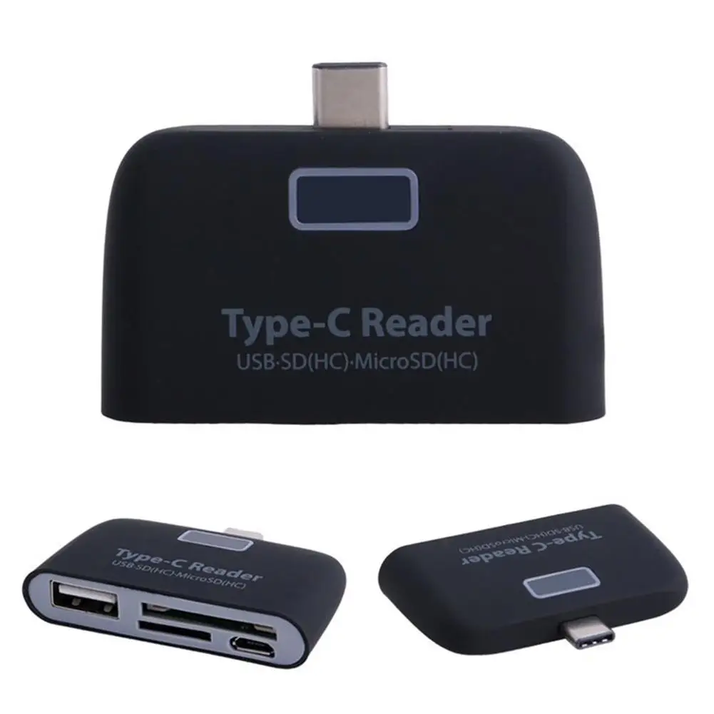 Новый 4 в 1 OTG/TF/SD Card Reader Hub USB 3,1 Тип-C адаптер для MacBook Windows