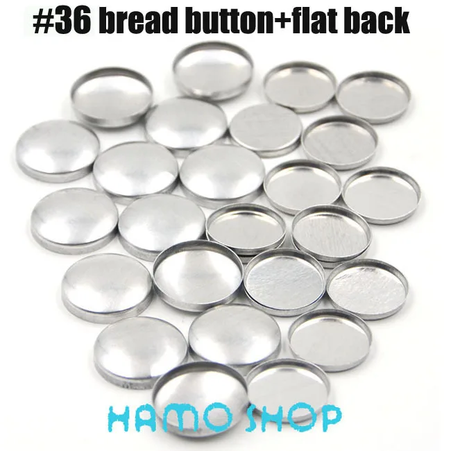 

Free Shipping 50sets/lot #36 Aluminum Bread Shape Round Fabric Covered Cloth Button Cover Metal Jewelry Accessories