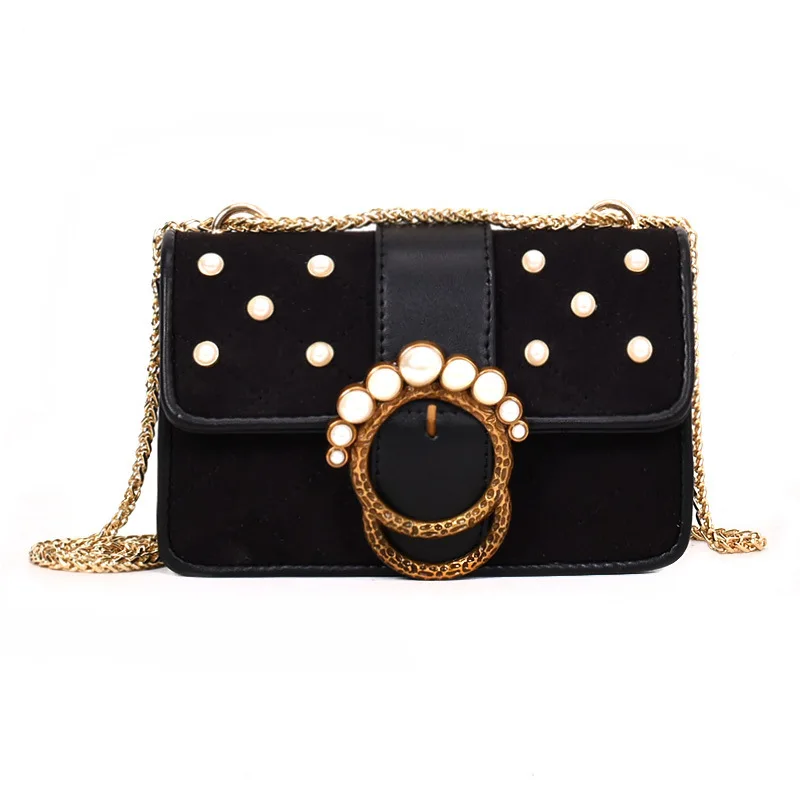 

Spiraea Rivet Chain Women Messenger Bags Vintage Shoulder Leather Handbags For Famous Luxury Brand Designer Bolsa Feminina 2018