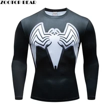 Супергерой футболки Marvel Мужская компрессионная Футболка Бэтмен фитнес Длинный человек с длинным рукавом мужская футболка Бодибилдинг Косплей