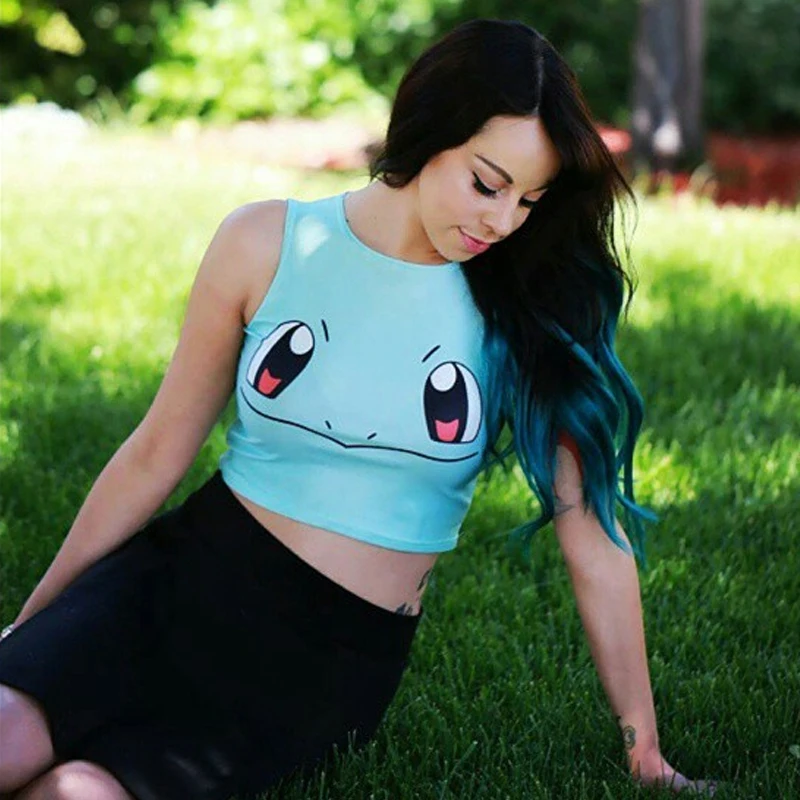 Bazaleas Pokemon Go Women Crop Top Fashion Sleeveless