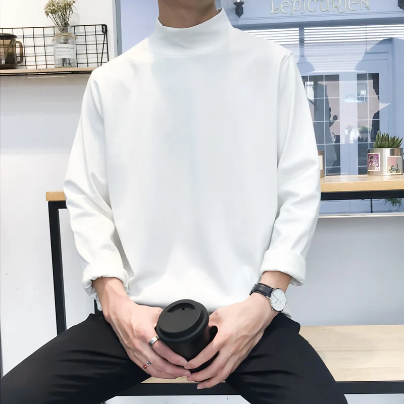 M-5XL Men's T Shirt 2019 New Fashion Solid Long Sleeve T Shirt Mens Clothing Trend Spring Autumn Casual O Neck Top Tees Men Plus