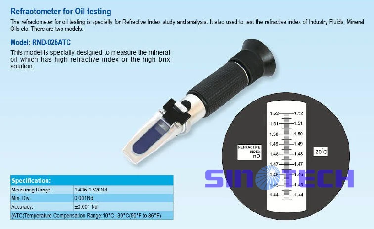 Ручные минеральное масло рефрактометр 1.435-1.520Nd RND-025ATC с калибровки нефти