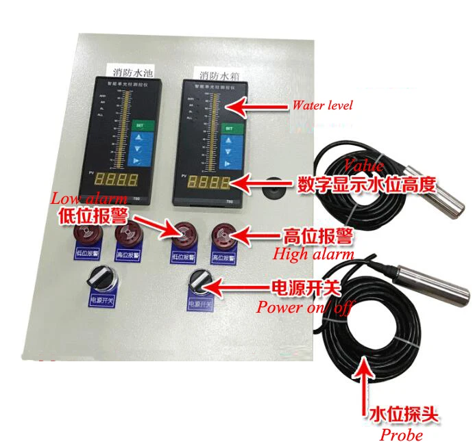Water Tank Liquid Level Indicator for Display Fire Pool Water Tank Sink Water Level Control Alarm Instrument ZD-B30