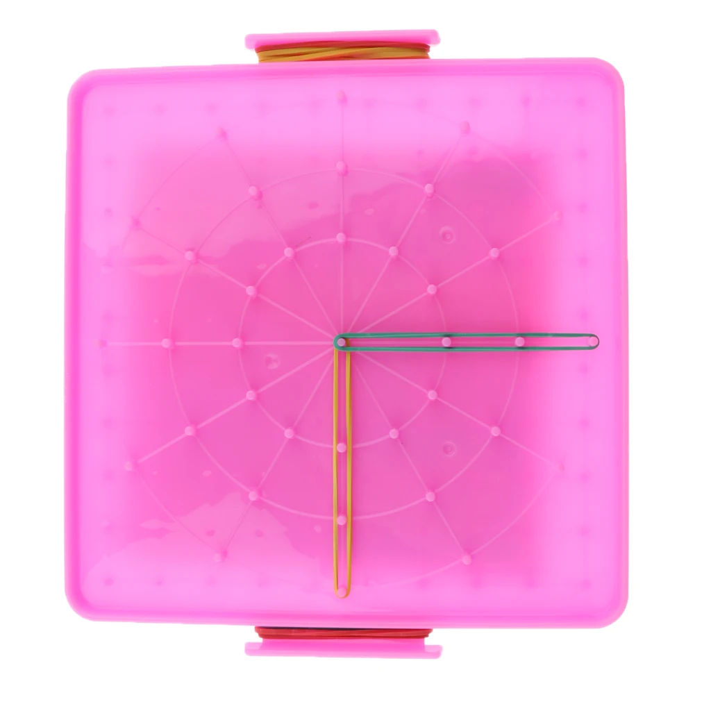 Geoboard with Rubber Bands, Geometry Board, Mathematics Teaching and Learning Toys, 6 x 6 Inch