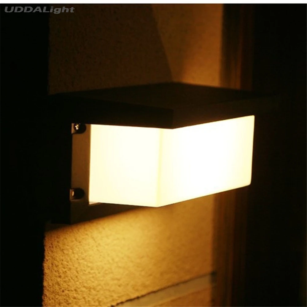 Квадратный СВЕТОДИОДНЫЙ Уличный настенный светильник 10 Вт SMD светодиодный ip65 садовый настенный светильник