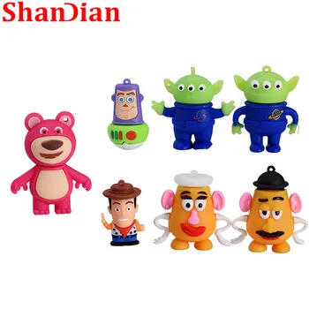 

SHANDIAN hot selling creative pen driver cartoon Mr. Potato and Mrs. Potato USB 2.0 64G 32G 16G 8G 4G real capacity flash drive