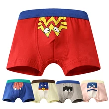 PAPFAVOR/хлопковое нижнее белье для детей от 3 до 8 лет, мужские трусы-боксеры с рисунком Человека-паука, Бэтмена, комиксов для мальчиков, трусики