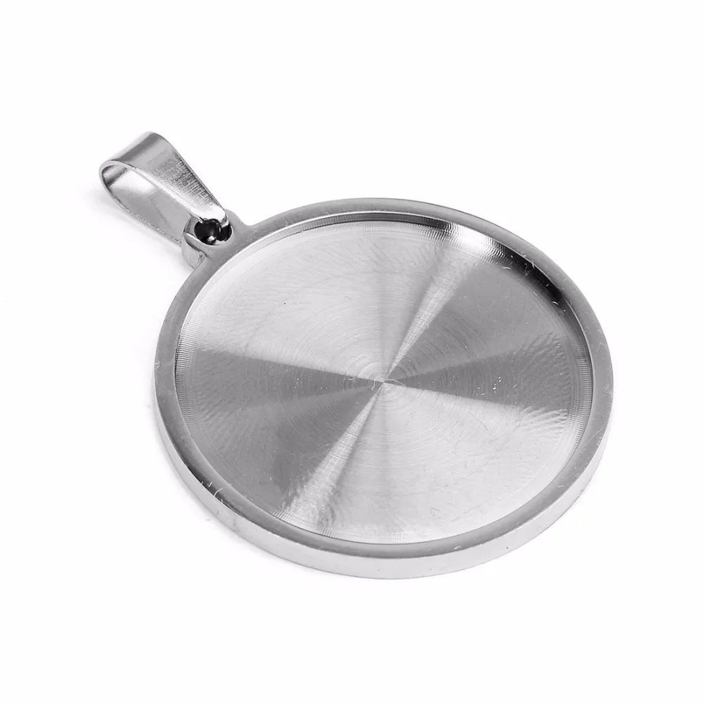 LOULEUR 5pcs/lot Stainless Steel Size 25mm Cabochon Cameo Base Tray Bezel Blank Fit Cabochon Necklace Bracelet Jewelry Making Jewelry Findings