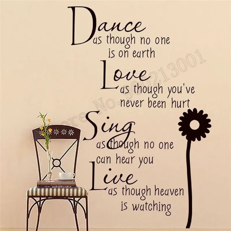 

Wall Sticker Dance Love Song Words Room Decoration Vinyl Art Poster Removeable Mural Beauty Fashion Bedroom Ornament LY611