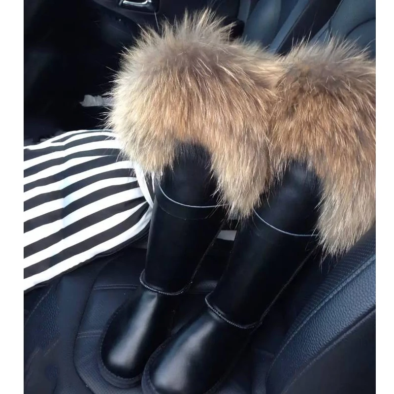 UVWP New Buckle Knee High Snow Boots Women Boots Top Quality Fashion Lady Waterproof Real Leather Winter Boots Warm Boots