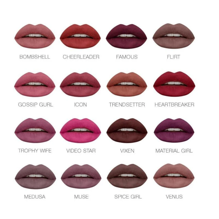 

2018 New Beautiful Girl Liquid Lip Gloss Waterproof Matte Lipstick Set of 16PCS New Box Set