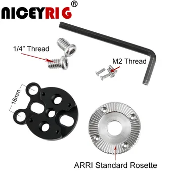

NICEYRIG Handle ARRI Rosette Mount Adapter Camera Cage Handle Wood Handle Grip Rig 1/4" M2 Screw DSLR Case Rig VCT Zacuto Arri