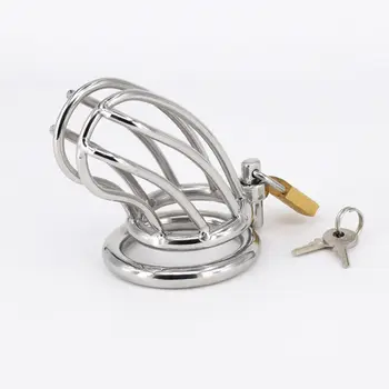 Male Chastity Devices Stainless Steel Cock Cage For Men Metal Chastity Belt Penis Ring Sex Toys Cock Lock Bondage Adult Products 6