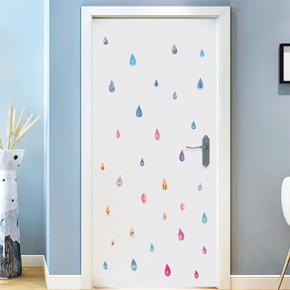Water Droplets Alphabet Wall Stickers A To Z 26 English Letters Wall Art Decal For Kids Room Classroom PVC DIY Home Decoration Water Droplets Alphabet Wall Stickers A To Z 26 English Letters Wall Art Decal For Kids Room Classroom PVC DIY Home Decoration