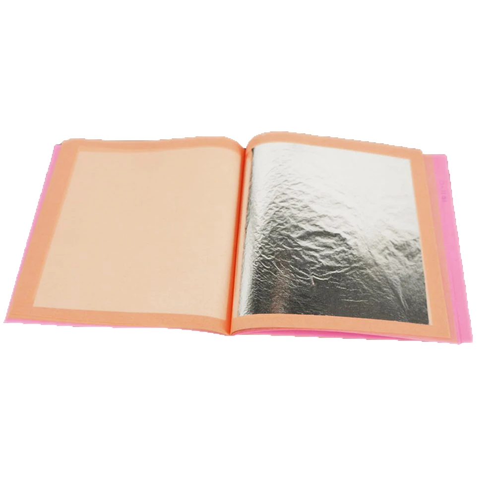 

One booklet of 25 leaves Edible Silver Leaf 95 X 95 mm - Pure Real Genuine Silver Foil Leaf 99.99% Silver