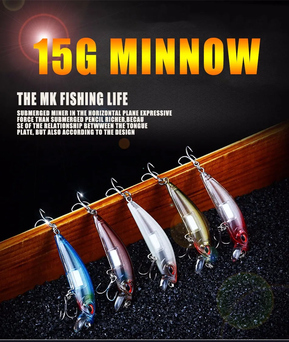 5 шт./лот MINNOW Super 70 мм 12 г Гольян все плавающие искусственные рыболовные приманки BKK крючки твердый воблер