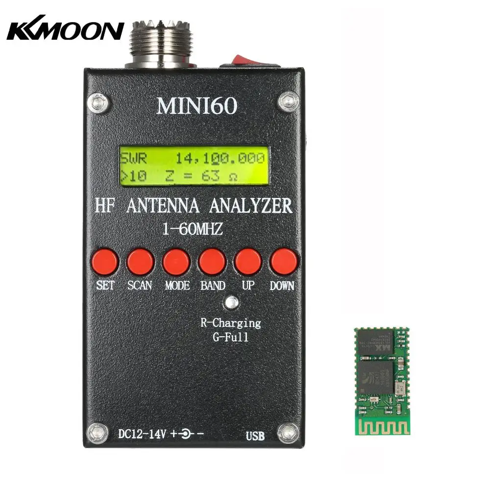 

SARK100 1-60MHz Mini60 Antenna Analyzer AD9851 HF ANT SWR Meter for Ham Radio + Bluetooth Module