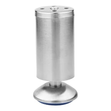 Новинка 4 шт Регулируемая по высоте нержавеющая сталь серебряная мебель стол кровать диван ноги с резиновым ковриком для ног шкафа(50X120 мм