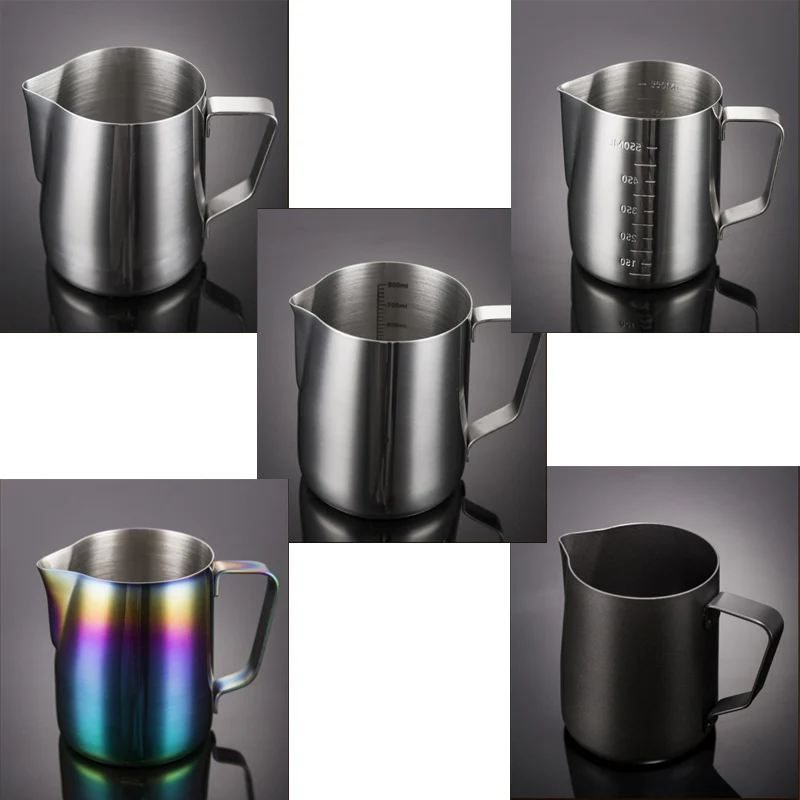 

Stainless Steel Coffee Milk Latte Frothing Jug Espresso Pitcher Pull Flower Cup Barista Craft Coffee Kitchen Dining Bar Tools