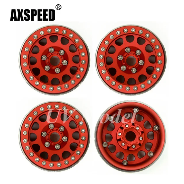 Special Offers 4PCS RC Crawler Alloy Wheel Rim Hub 1.9 Inch Beadlock for 1:10 RC Car Axial SCX10 TAMIYA RC4WD D90 RC 1:10 Car Metal Wheel Hub