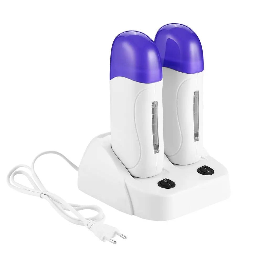 

Portable Paraffin Heater Double Roll Refillable Depilatory Wax Heater Warmer Hair Remover Machine Epilator EU Plug dropshipping